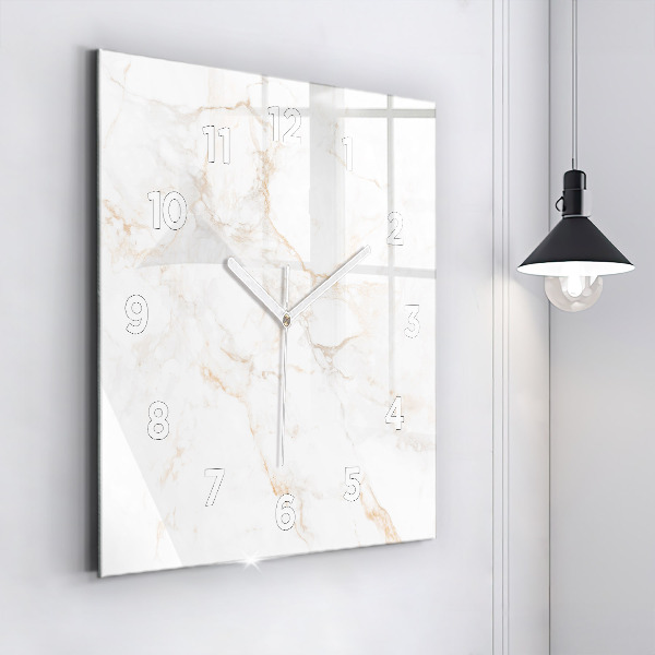 Square wall clock Elegant marble