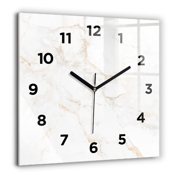 Square wall clock Elegant marble
