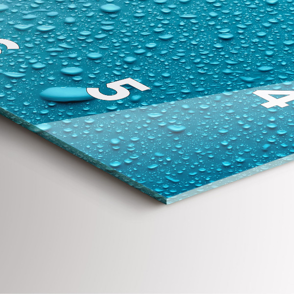 Square wall clock Water drops on glass