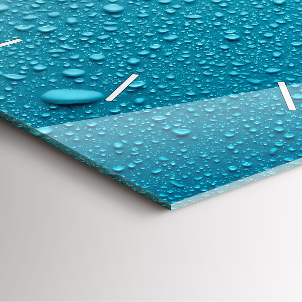 Square wall clock Water drops on glass