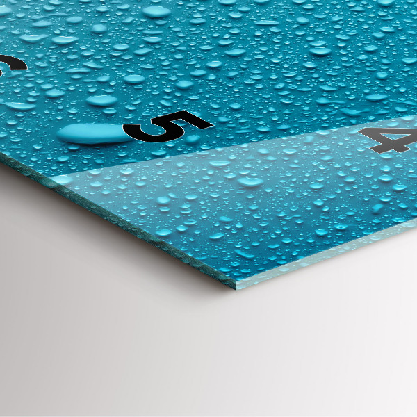 Square wall clock Water drops on glass