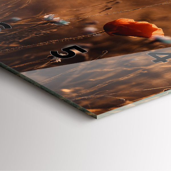 Square wall clock Field sunrise