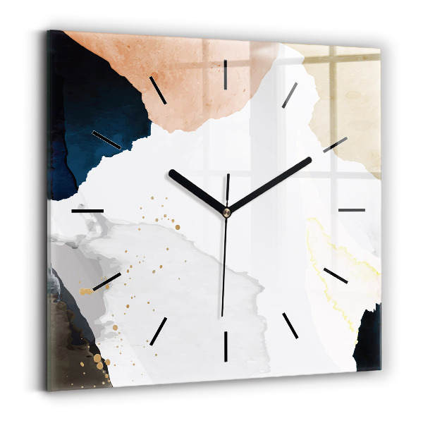 Square wall clock Abstraction spots