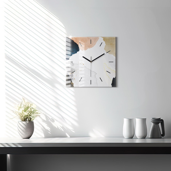 Square wall clock Abstraction spots