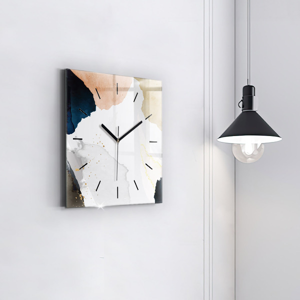 Square wall clock Abstraction spots