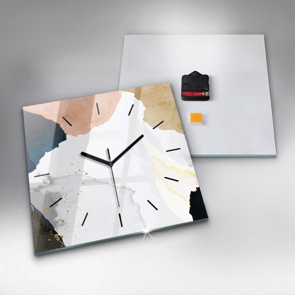 Square wall clock Abstraction spots