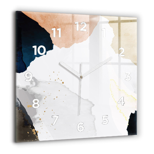 Square wall clock Abstraction spots