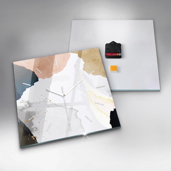 Square wall clock Abstraction spots