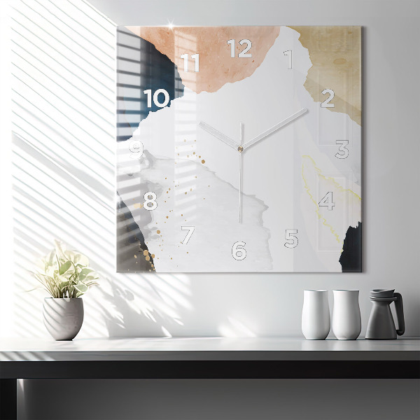 Square wall clock Abstraction spots
