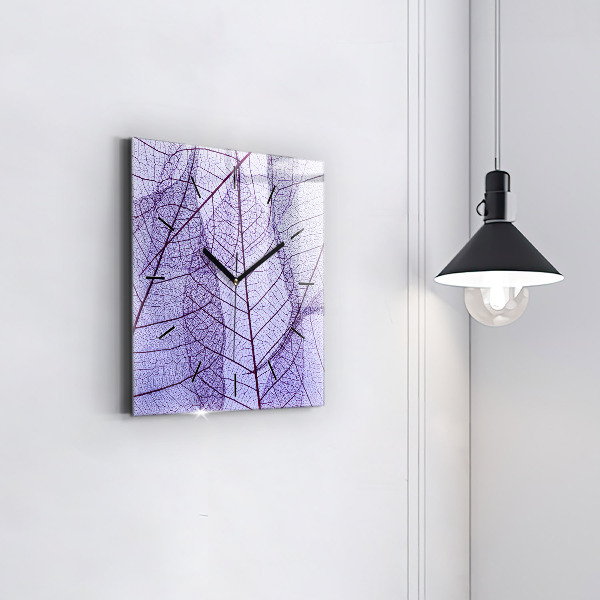 Square wall clock Leaves – nature