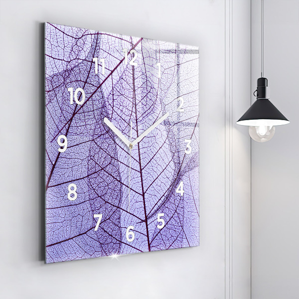 Square wall clock Leaves – nature