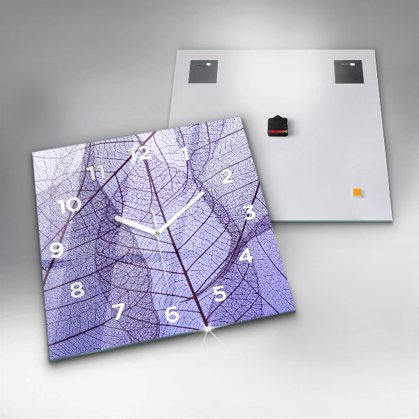 Square wall clock Leaves – nature