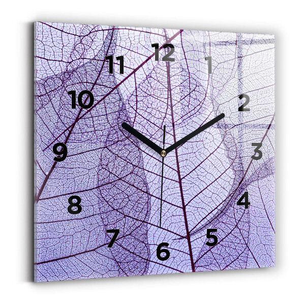 Square wall clock Leaves – nature