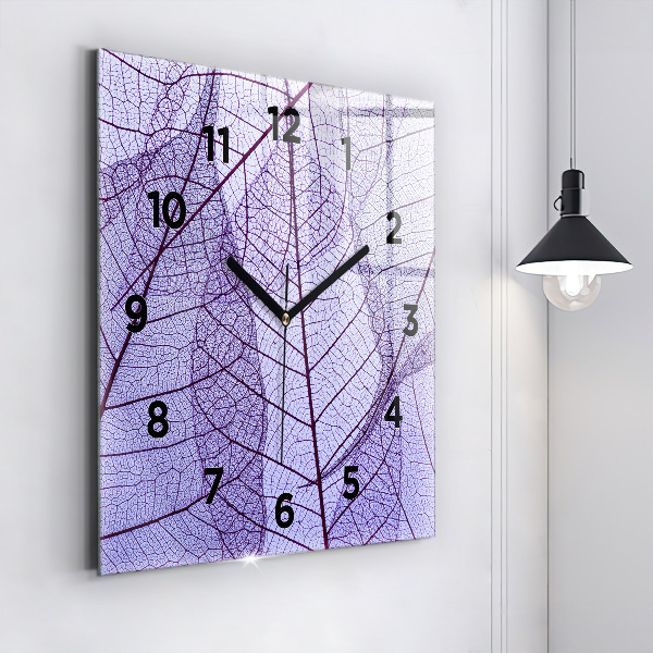 Square wall clock Leaves – nature