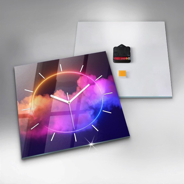 Square wall clock 3D smoke abstract