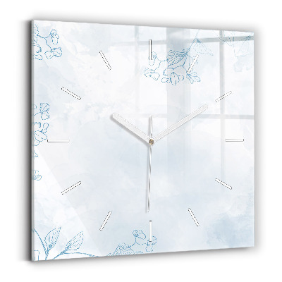 Square wall clock Sketch of plants
