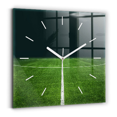 Square wall clock Football pitch