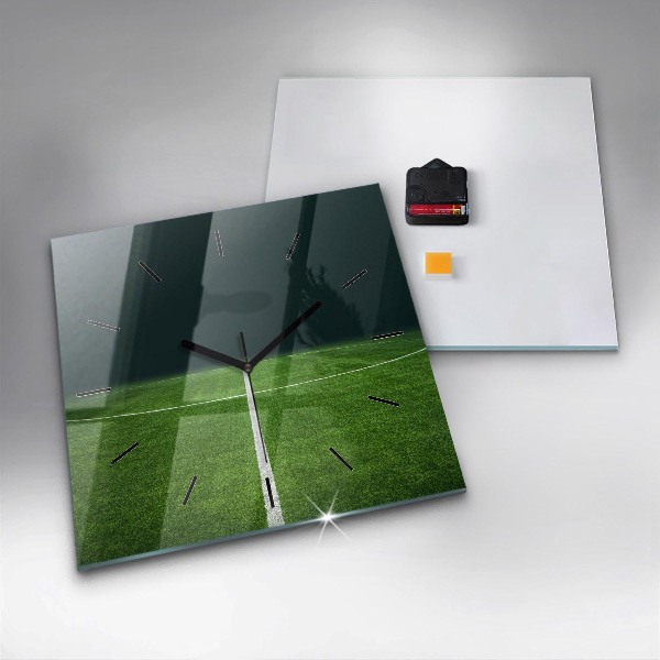 Square wall clock Football pitch