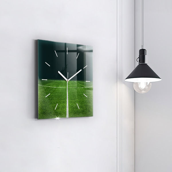 Square wall clock Football pitch