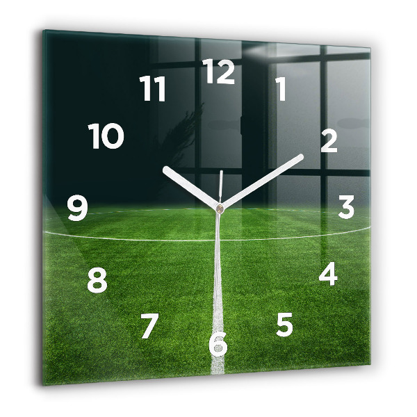 Square wall clock Football pitch