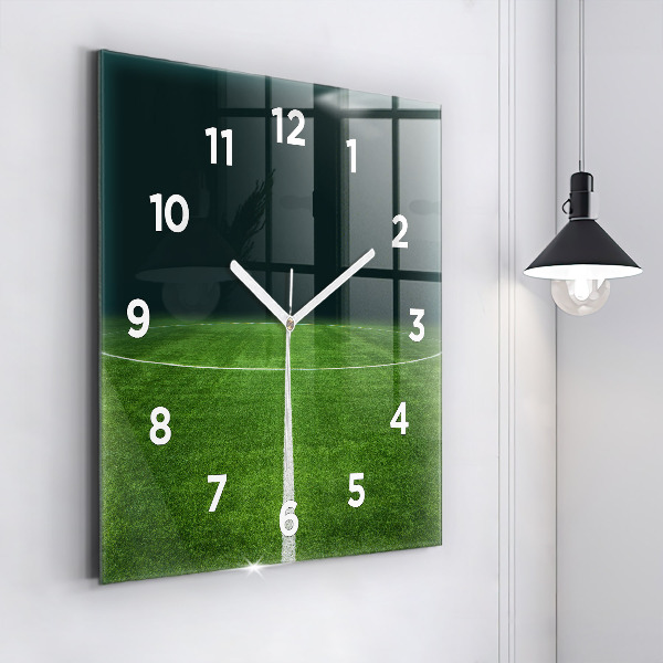 Square wall clock Football pitch