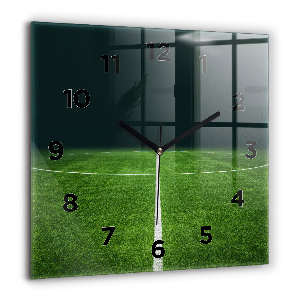 Square wall clock Football pitch