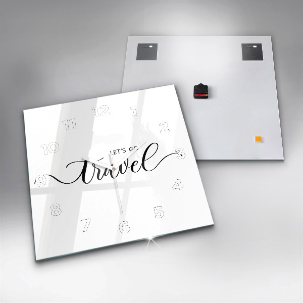 Square wall clock The inscription Travel