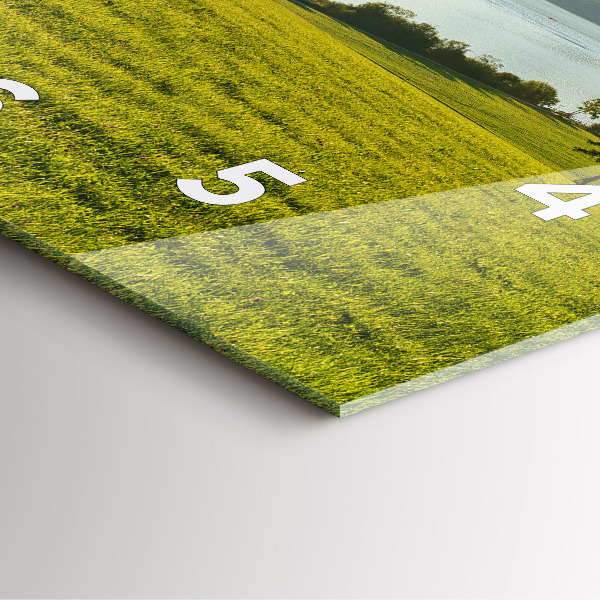 Square wall clock Mountains and field