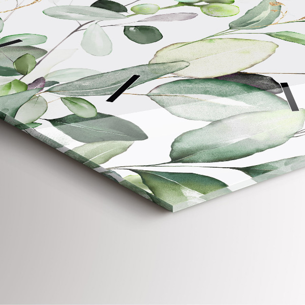 Square wall clock Plants leaves