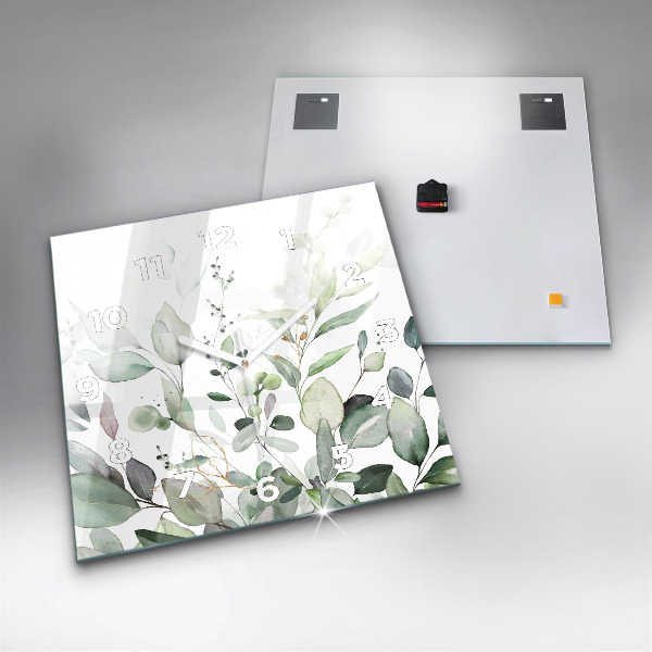 Square wall clock Plants leaves