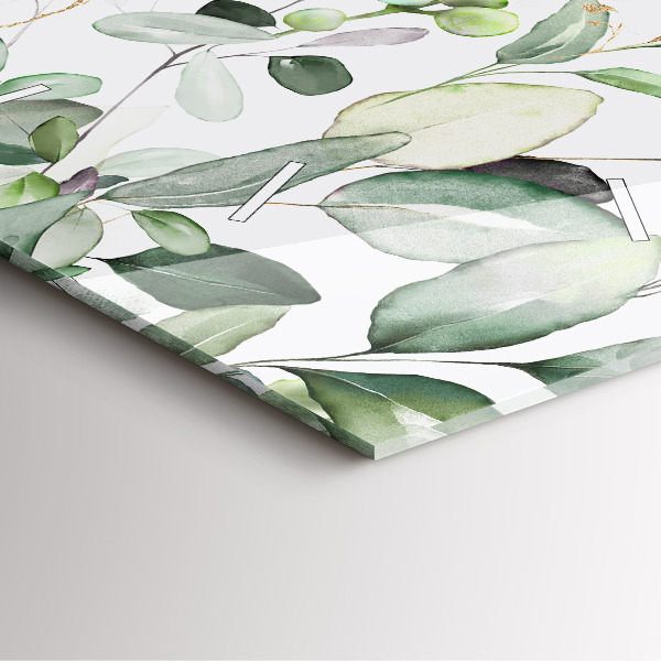 Square wall clock Plants leaves