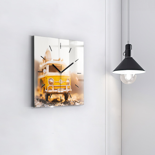 Square wall clock Car on vacation