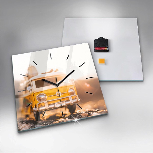 Square wall clock Car on vacation