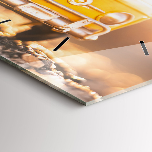 Square wall clock Car on vacation