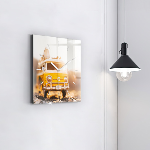 Square wall clock Car on vacation