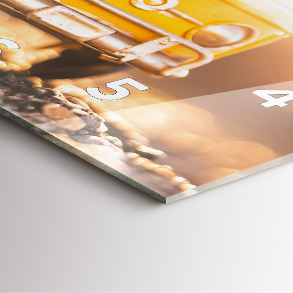 Square wall clock Car on vacation