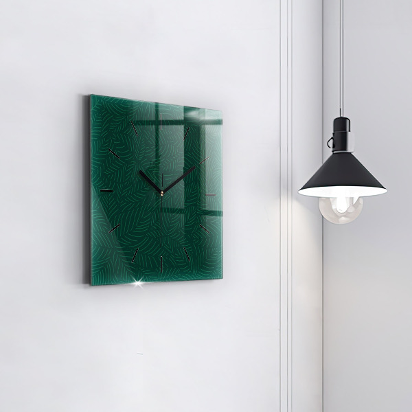 Square wall clock Leaf pattern