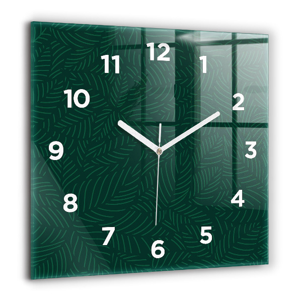 Square wall clock Leaf pattern