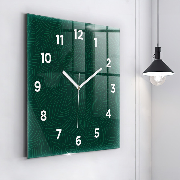 Square wall clock Leaf pattern