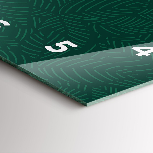 Square wall clock Leaf pattern