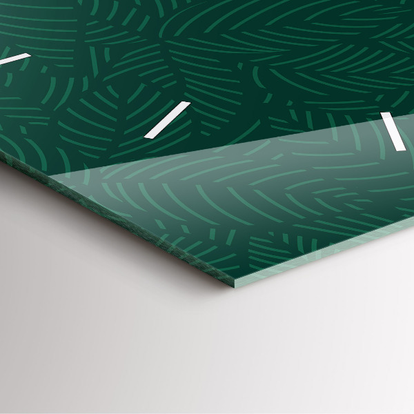 Square wall clock Leaf pattern