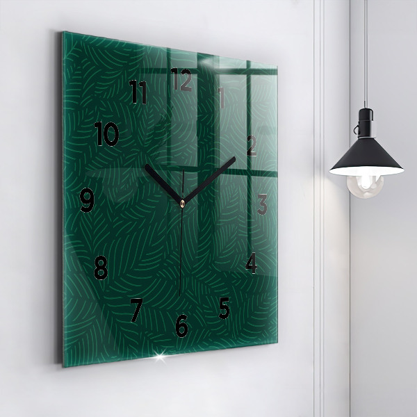 Square wall clock Leaf pattern