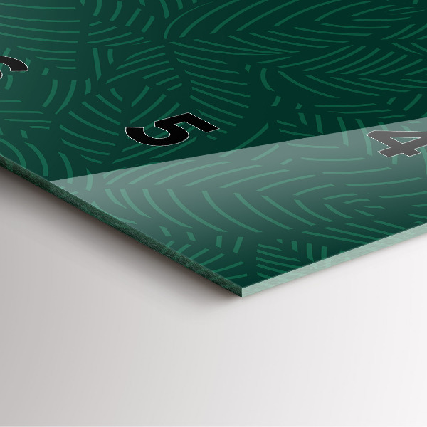 Square wall clock Leaf pattern