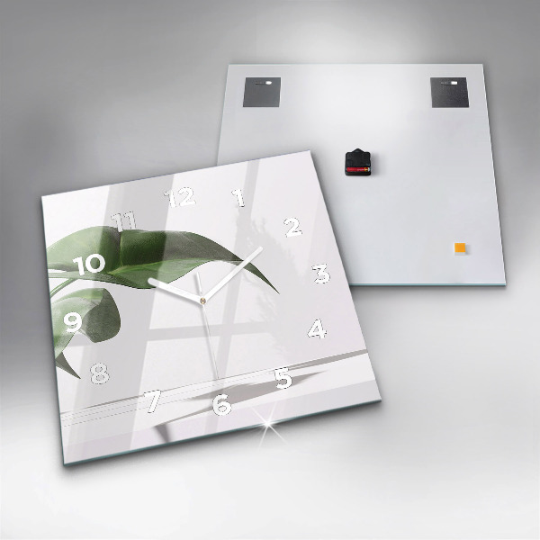 Square wall clock Abstract leaves