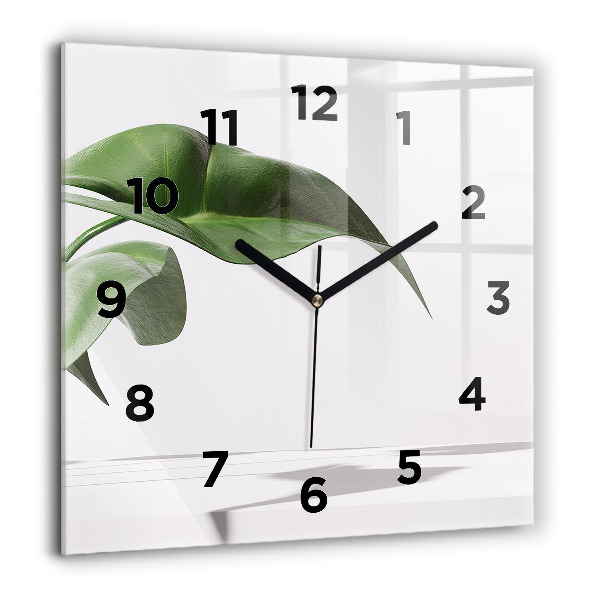 Square wall clock Abstract leaves