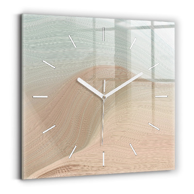 Square wall clock Wave abstraction