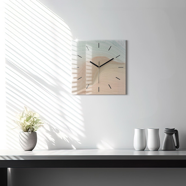 Square wall clock Wave abstraction