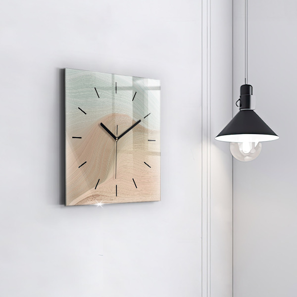Square wall clock Wave abstraction