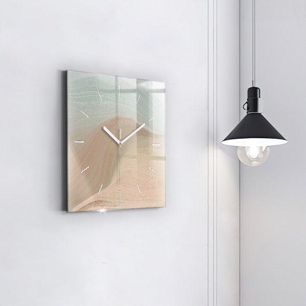 Square wall clock Wave abstraction
