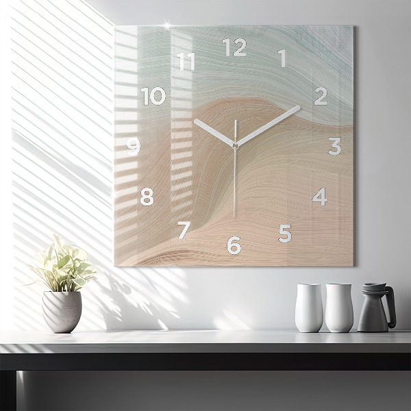 Square wall clock Wave abstraction